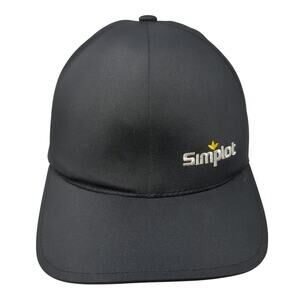 Simplot Fitted Trucker Hat Black M Embroidered Vented Holes Flexfit Delta